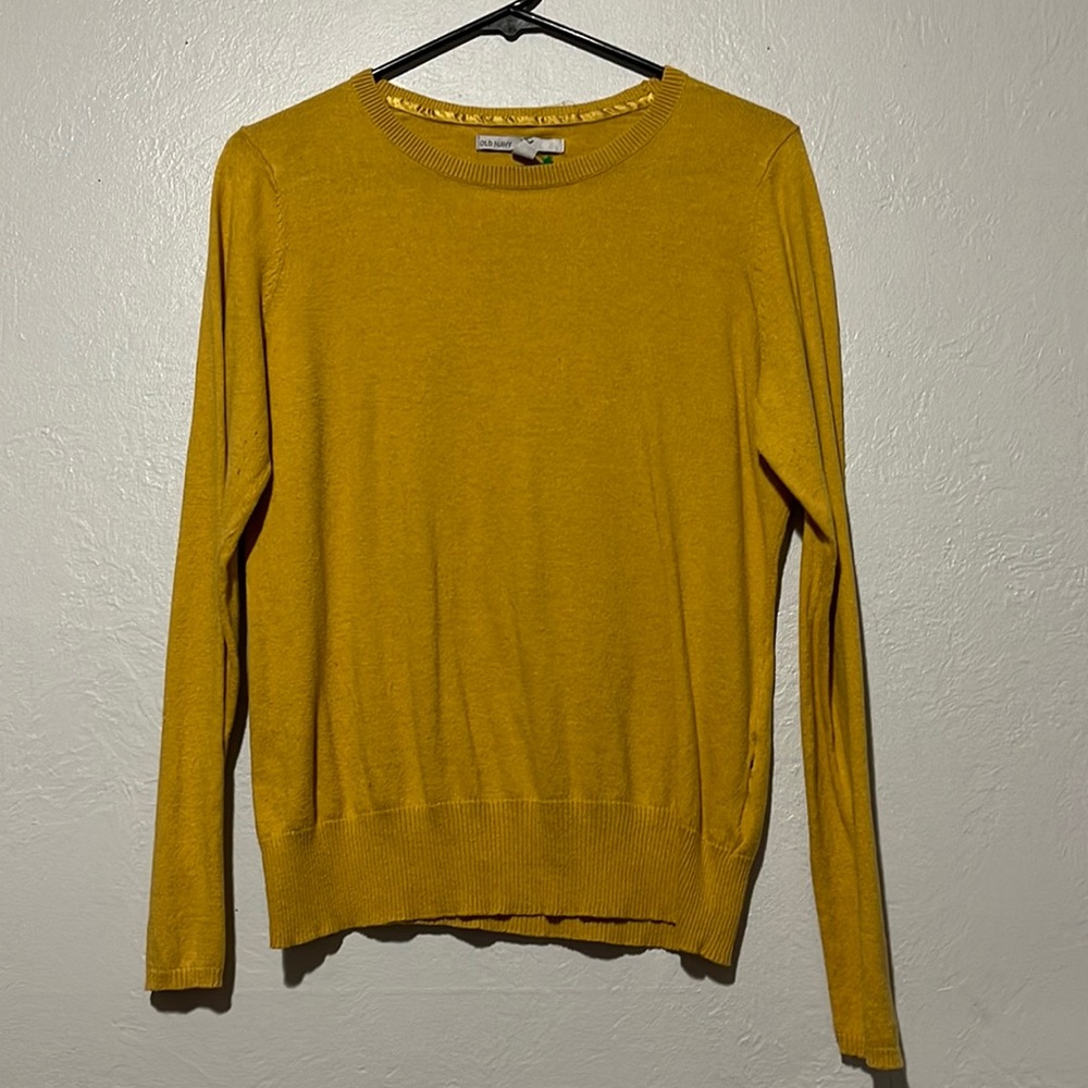 old navy, mustard yellow, size large